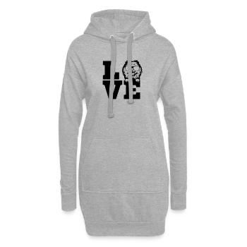 Spitz Pomeranian Zwergspitz Chien - Sweat-shirt à capuche long Femme - gris chiné - Devant