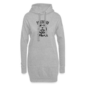 Spitz Pomeranian Zwergspitz Chien - Sweat-shirt à capuche long Femme - gris chiné - Devant