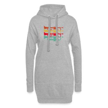 Trompete Trompeter Musiker Trompetenspieler - Hoodie-Kleid - Grau meliert - Vorne