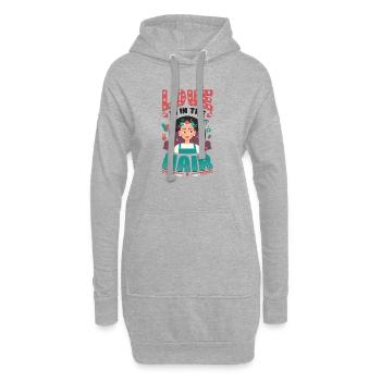 L’amour est dans les cheveux, barbier, coiffeur. - Sweat-shirt à capuche long Femme - gris chiné - Devant