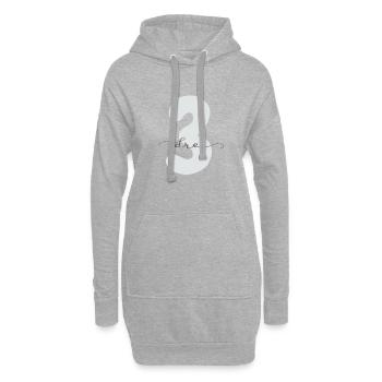 Drei Zahl mit Lettering 3. Geburtstag - Hoodie-Kleid - Grau meliert - Vorne