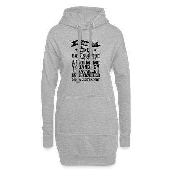 Mécanicien, Bien sûr Que Je me Parle à Moi-même - Sweat-shirt à capuche long Femme - gris chiné - Devant