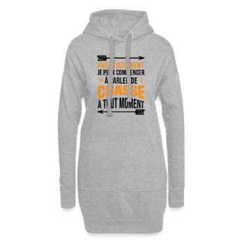 Je Peux Commencer À Parler De Chasse À Tout Moment - Sweat-shirt à capuche long Femme - gris chiné - Devant