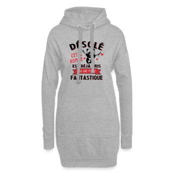 Cet Homme est déjà Pris par Une Femme Fantastique - Sweat-shirt à capuche long Femme - gris chiné - Devant