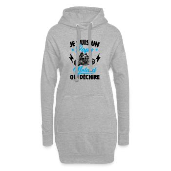 Je Suis Un Papy Motard Qui Déchire - Sweat-shirt à capuche long Femme - gris chiné - Devant