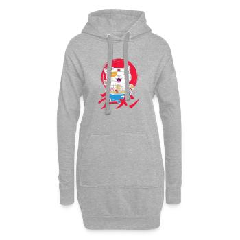 Ramen de chat drôle pour tout le monde - Sweat-shirt à capuche long Femme - gris chiné - Devant