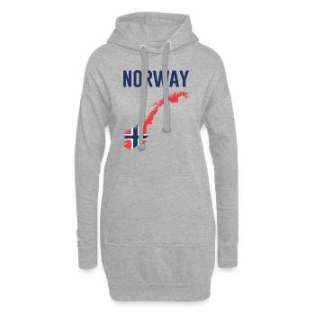 Norvège Norge Norvège Cadeau Vacances - Sweat-shirt à capuche long Femme - gris chiné - Devant