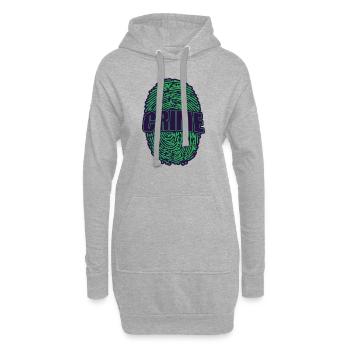 KRIMINALITÄT JUGEND FINGERABDRUCK GRÜN LILA - Hoodie-Kleid - Grau meliert - Vorne