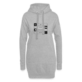 Eat Sleep Windsurfing Repeat Windsurfen Sport - Hoodie-Kleid - Grau meliert - Vorne