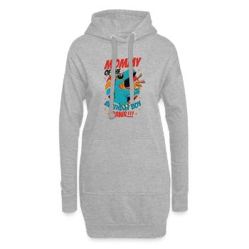 Dinosaure Maman d’Birthday Boy - Sweat-shirt à capuche long Femme - gris chiné - Devant