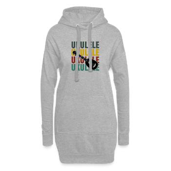 Ukulélé Hawaii Uke Guitare Musique Hawaiian Gift - Sweat-shirt à capuche long Femme - gris chiné - Devant