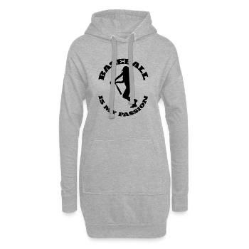 Baseballspiel Baseball Geschenk Baseballliebhaber - Hoodie-Kleid - Grau meliert - Vorne