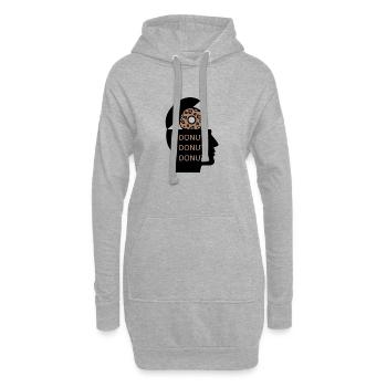 Donut Donut Donut im Kopf Lustige Sprüche - Hoodie-Kleid - Grau meliert - Vorne