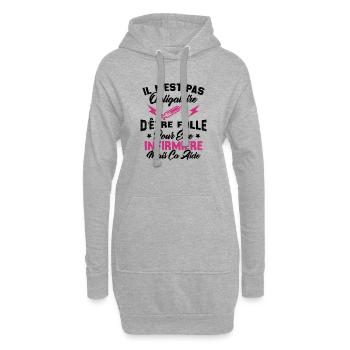 Pas obligatoire d'être folle pour être infirmièr - Sweat-shirt à capuche long Femme - gris chiné - Devant