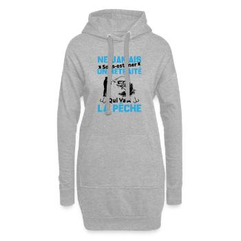 Ne Jamais Sous Estimer Un Retraité Pêcheur - Sweat-shirt à capuche long Femme - gris chiné - Devant