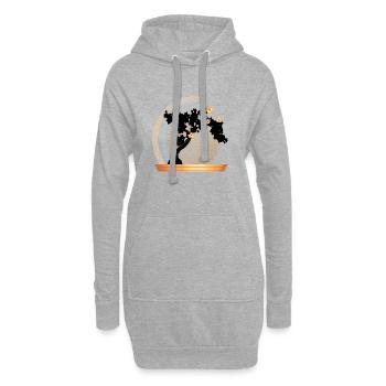 Arbre - Sweat-shirt à capuche long Femme - gris chiné - Devant