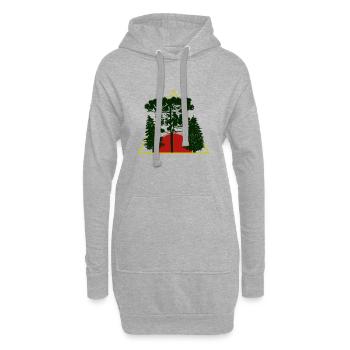 Arbre - Sweat-shirt à capuche long Femme - gris chiné - Devant