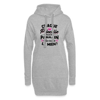 chaque princesse a besoin d'un parrain - Sweat-shirt à capuche long Femme - gris chiné - Devant