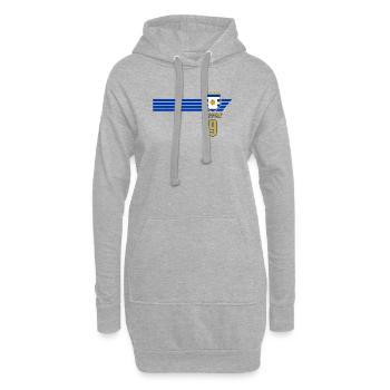 Uruguay Urus La Celeste Fußball Fan Trikot - Hoodie-Kleid - Grau meliert - Vorne