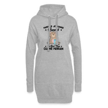Parfois je vomis quand je bois trop comme parrain - Sweat-shirt à capuche long Femme - gris chiné - Devant