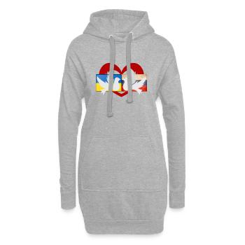 Ukraine Russland Friedenstauben - Hoodie-Kleid - Grau meliert - Vorne