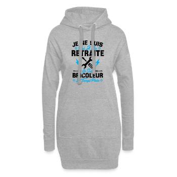 Pas à la retraite je suis bricoleur à temps plein - Sweat-shirt à capuche long Femme - gris chiné - Devant