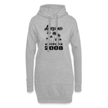 Génial depuis 2008 - Sweat-shirt à capuche long Femme - gris chiné - Devant