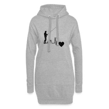 Pêche Pêcheur Pêche Pêche Hameçons de pêche - Sweat-shirt à capuche long Femme - gris chiné - Devant
