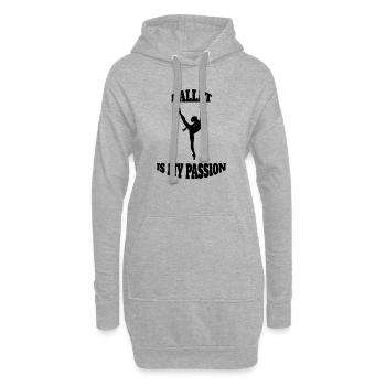 Ballerina Tänzerin Ballett Geschenk Tanzkurs Tanz - Hoodie-Kleid - Grau meliert - Vorne
