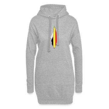 Le drapeau belge fier de la Belgique - Sweat-shirt à capuche long Femme - gris chiné - Devant