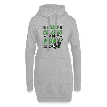 L’herbe appelle et je dois tondre la tonte de la pelouse - Sweat-shirt à capuche long Femme - gris chiné - Devant