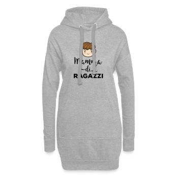 Mama von Jungen Geschenk Mutter Muttertag - Hoodie-Kleid - Grau meliert - Vorne