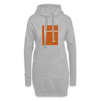 Tennis Illustration 2D Flat Minimalism Design - Sweat-shirt à capuche long Femme - gris chiné - Devant