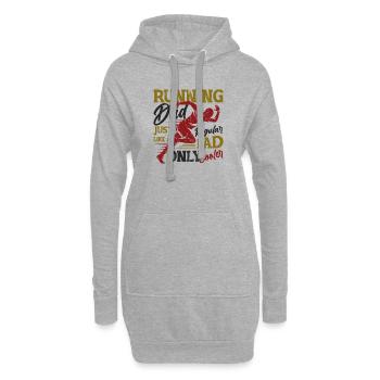 Courir papa, tout comme un papa ordinaire, seulement plus cool - Sweat-shirt à capuche long Femme - gris chiné - Devant