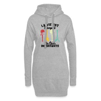 La vie est remplie de choix importants - Guitare - Sweat-shirt à capuche long Femme - gris chiné - Devant
