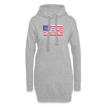 Usa Flagge Angelrute - Hoodie-Kleid - Grau meliert - Vorne