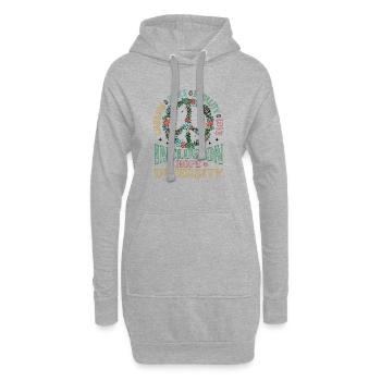 Vielfalt Gleichheit Liebe Frieden Blumen - Hoodie-Kleid - Grau meliert - Vorne