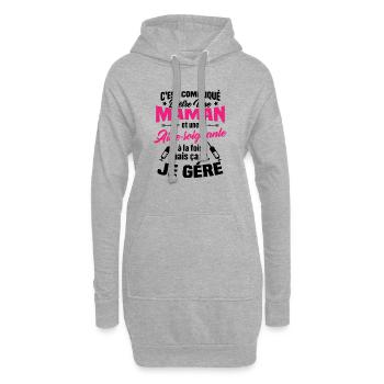 Compliqué d'être une maman et une Aide-soignante - Sweat-shirt à capuche long Femme - gris chiné - Devant