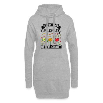 Les calories de Noël ne comptent jamais - Sweat-shirt à capuche long Femme - gris chiné - Devant