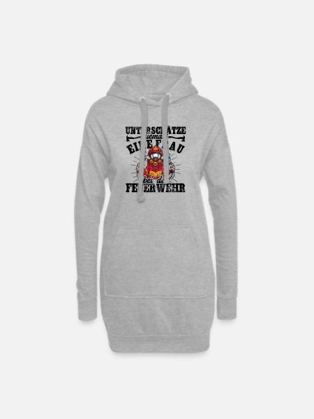 Feuerwehrfrau - Hoodie-Kleid - Grau meliert