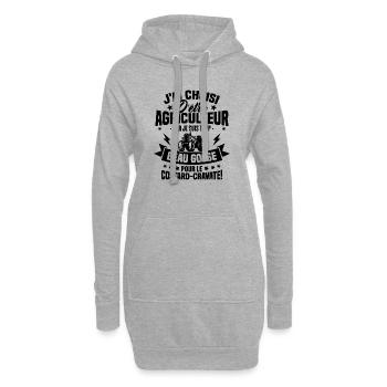 Agriculteur et Beau-gosse - Sweat-shirt à capuche long Femme - gris chiné - Devant