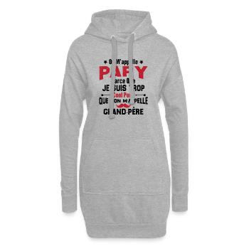 On m'appelle Papy parce que je suis trop cool - Sweat-shirt à capuche long Femme - gris chiné - Devant