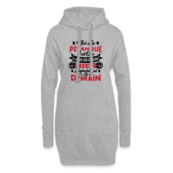 La pétanque c'est que 3 jours par semaine - Sweat-shirt à capuche long Femme - gris chiné - Devant