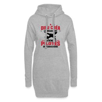 Cadeau humour mécanicien d'avion - Sweat-shirt à capuche long Femme - gris chiné - Devant