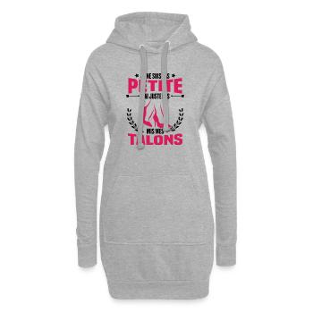 Je ne suis pas petite, Cadeau humour femme - Sweat-shirt à capuche long Femme - gris chiné - Devant