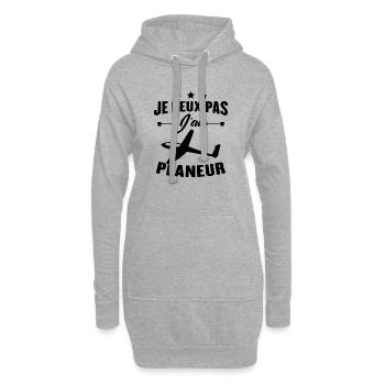 Je peux pas j'ai planeur - Sweat-shirt à capuche long Femme - gris chiné - Devant