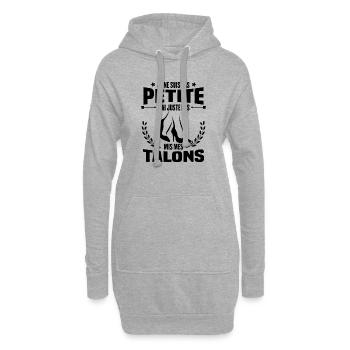 Je ne suis pas petite, Cadeau humour femme - Sweat-shirt à capuche long Femme - gris chiné - Devant