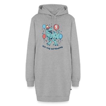 C’est mon anniversaire Dino - Sweat-shirt à capuche long Femme - gris chiné - Devant