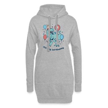 C’est mon anniversaire Dino - Sweat-shirt à capuche long Femme - gris chiné - Devant