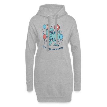 C’est mon anniversaire Dino - Sweat-shirt à capuche long Femme - gris chiné - Devant